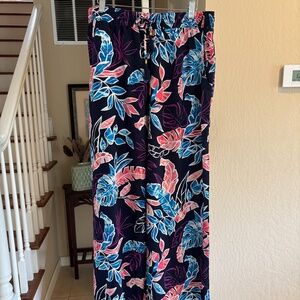 NWOT Tommy Bahama Colorful Tropical Beach Wide Leg Pants Drawstring XL
